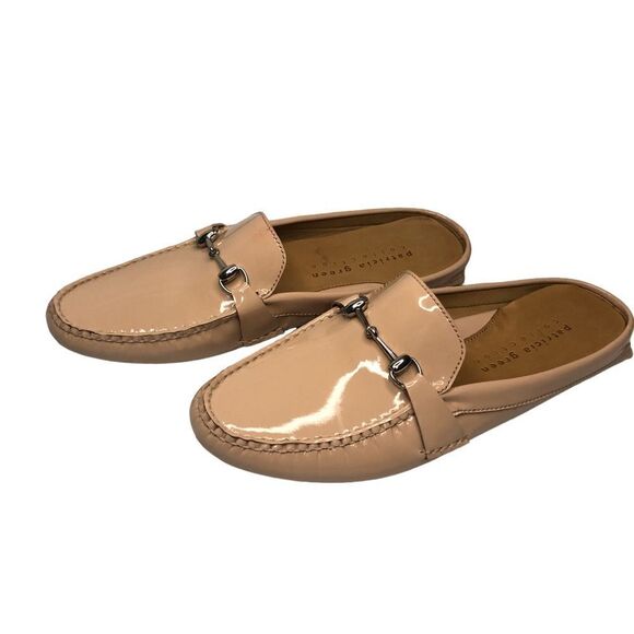 Patricia Green Collection Driving Mule Patent Leather Horse Bit Tan Size 8 - Picture 2 of 9